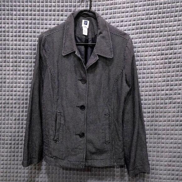 Gray Check Tweed Blazer Jacket XL Y2K Academic Preppy Norm Clean Girl Punk Basic - Picture 1 of 16